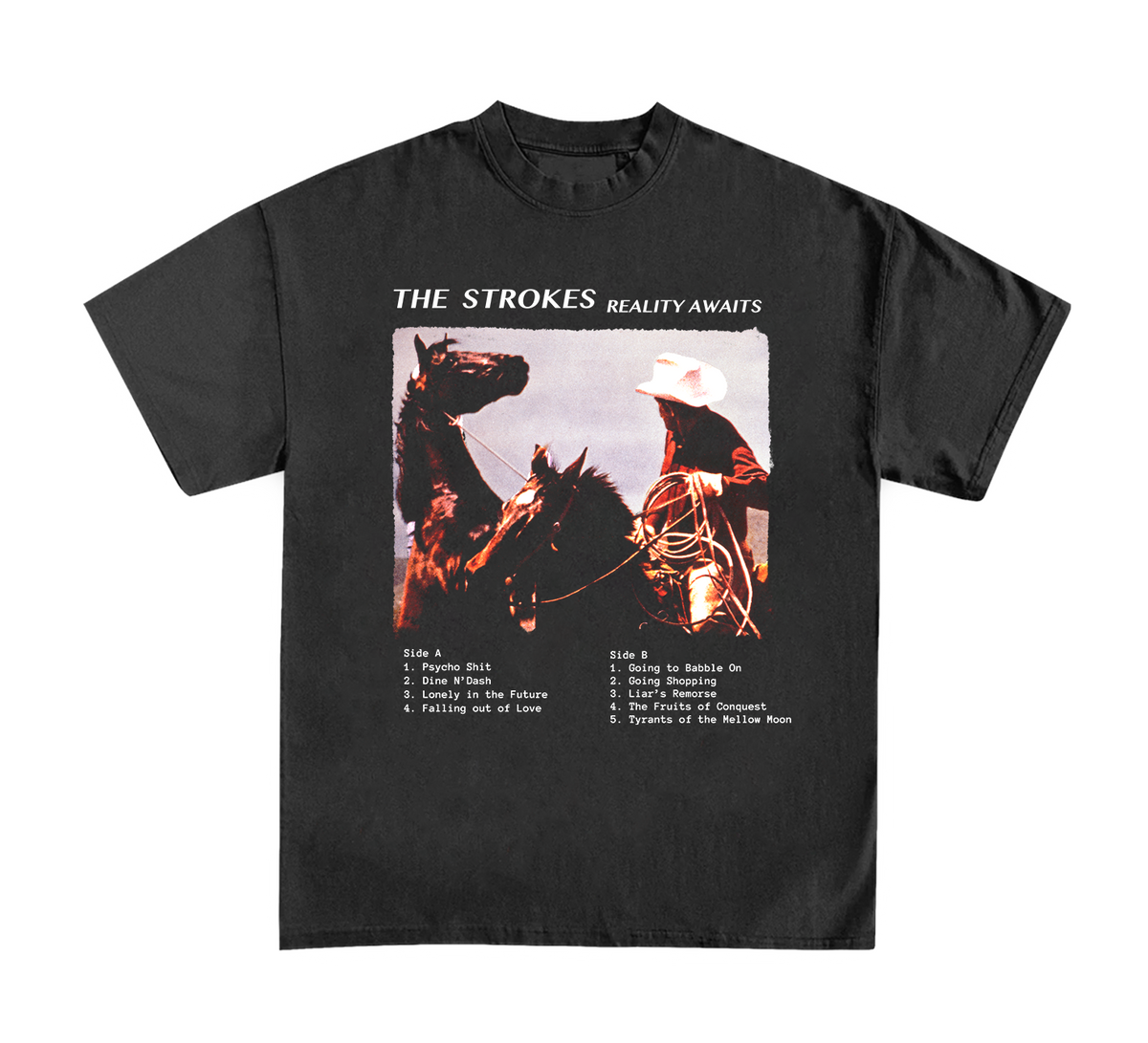 The Strokes Tシャツ Reality Awaits Mサイズ Reality Awaits Tracklist Tee – The Strokes