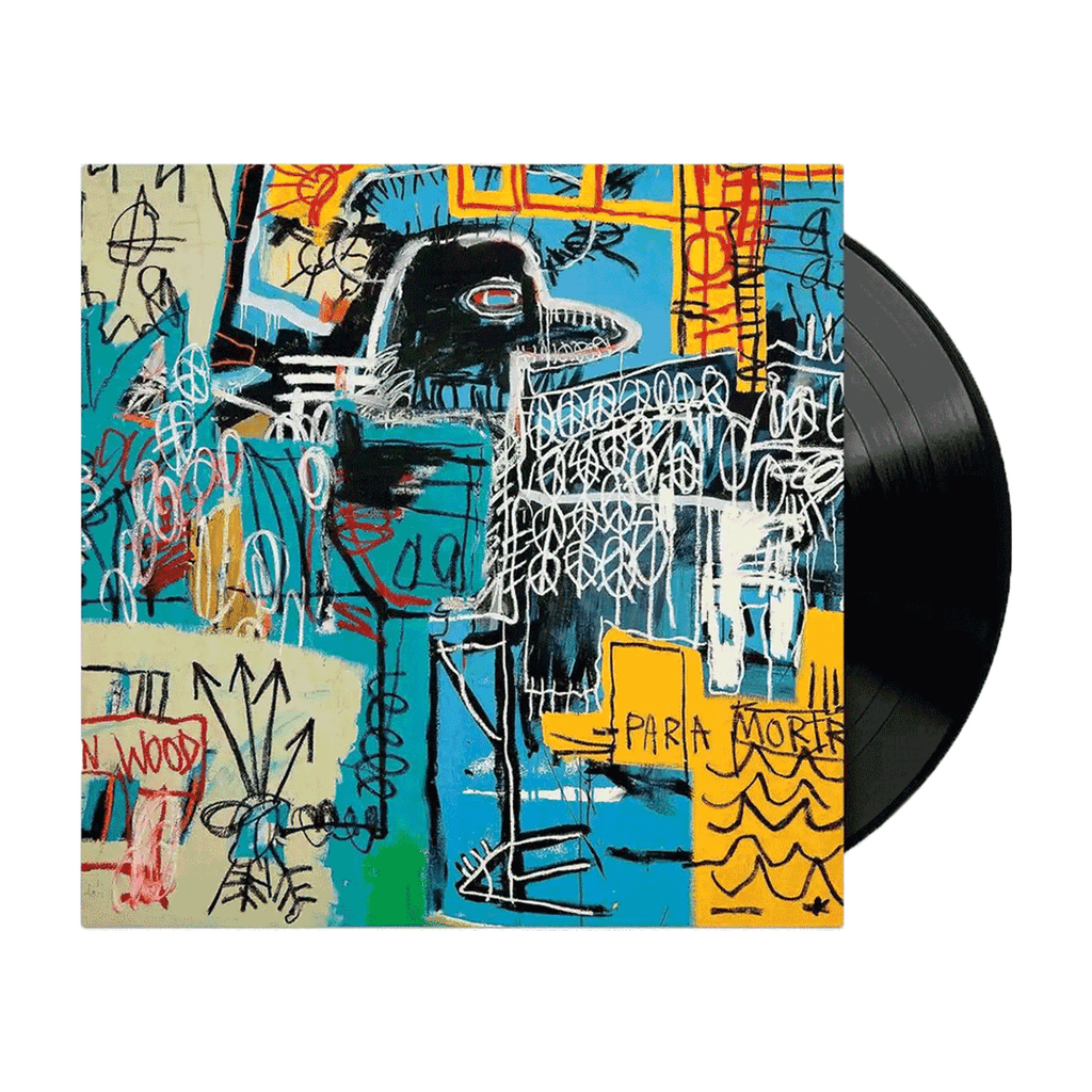 A vinyl record with a colorful, graffiti-style artwork on the album cover.