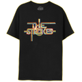 Black t-shirt with 'The Strokes' text in a ribbon design print on the front.