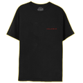 The front of a shirt with the text 'VOLUME 01' printed in red on the front pocket area. 